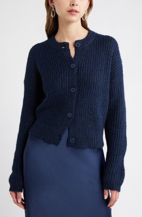 MAX STUDIO Button Front Cardigan Merino Wool Blend