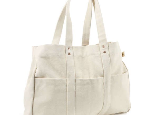 MAX Studio Canvas Tote Bag Natural Beige Large Shopping