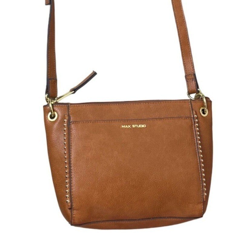MAX Studio Crossbody Bag Tan Brown Leather Small