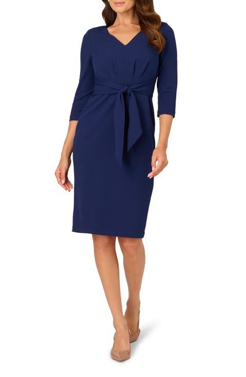 MAX Studio Classic Wrap Dress in Navy Blue