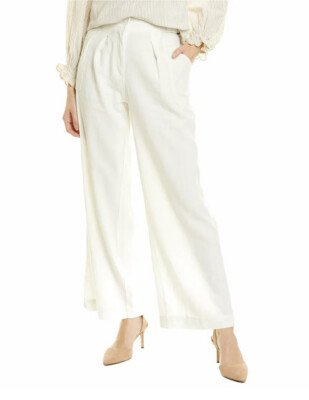 MAX Studio Linen Blend Wide Leg Pants in Natural