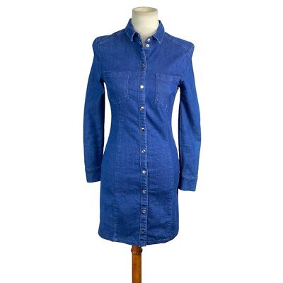 MAX Studio Long Sleeve Button-Down Shirt Dress