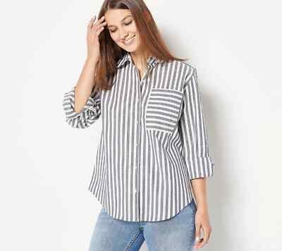 MAX Studio Long Sleeve Striped Shirt