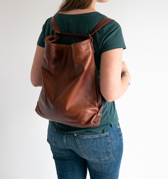 MAX Studio Mini Backpack Cognac Brown Leather