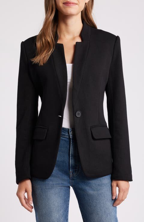 MAX Studio Navy Ponte Knit Blazer