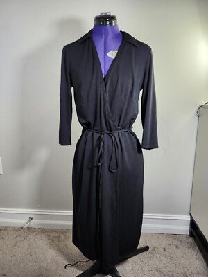 MAX Studio Short Sleeve Wrap Dress Solid Color Jersey