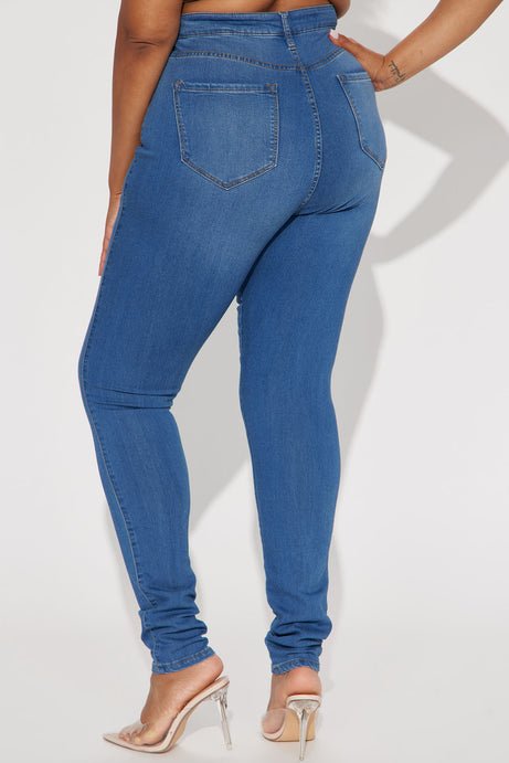 MAX Studio Straight Leg Mid-Rise Jeans Medium Wash