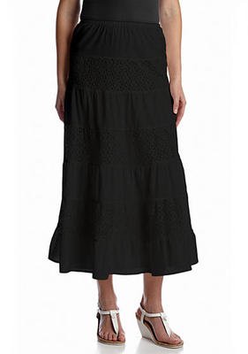 MAX Studio Tiered Cotton Maxi Skirt