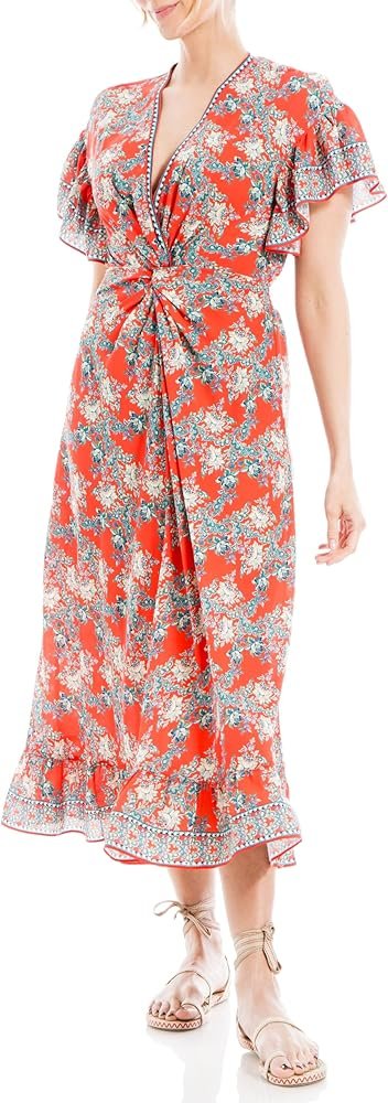MAX Studio Wrap Midi Dress in floral print