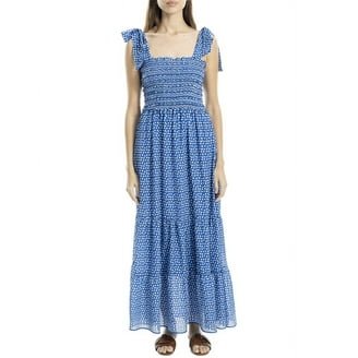 MAX Studio powder blue maxi dress with tiered skirt and cap sleeves