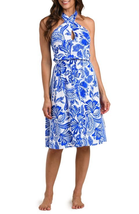 MAX Studio sleeveless wrap dress floral print summer casual